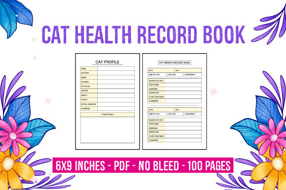 Cat Health Record Book KDP Interior: Streamline Publishing