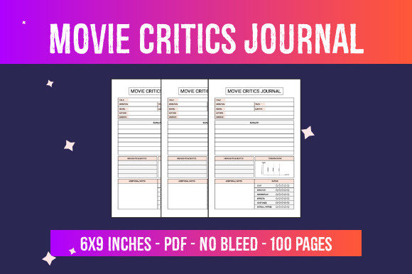 KDP Interior - Movie Critics Journal: A Practical Guide to Ready-to-Use PDF Files