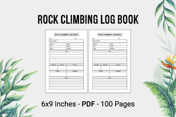 KDP Interior: Rock Climbing Log Book Design