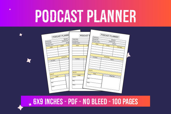 Podcast Planner: Ready-to-Use KDP Interiors for POD